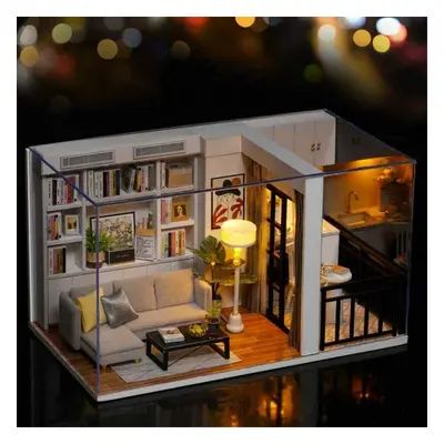 DIY Doll House Life Style QT-005-B Mini Collection Model Hand-assembled Model Toys with Dust Cov