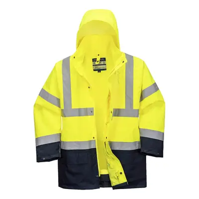 (Yellow/Navy, XS) Portwest Essential 5in1 Hi-Vis Jacket