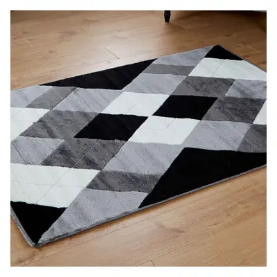 (Diamond - Black / Grey, x cm) Multi Coloured Modern Geometric Area Rugs