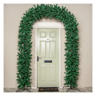 8ft Double Door Artificial Christmas Tree Arch in Green with Tips