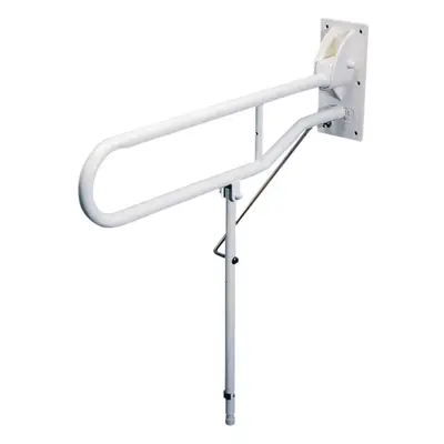 Hinged Support Arm with Backplate and Leg - 775mm Length - Wall Mounted Grab Bar