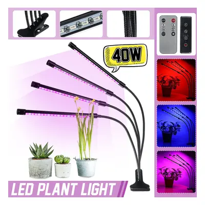 4 Head 40W Full Spectrum LED Grow Light Flexible Pot Plant Flower Vegetable Growing Lamp with Ti