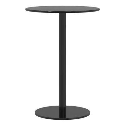 vidaXL Garden Table Outdoor Table Patio Side Coffee Table Round Black Steel