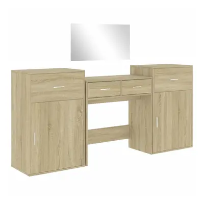 vidaXL Dressing Table Set Piece Cosmetic Table Sonoma Oak Engineered Wood