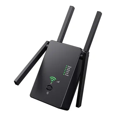 (Black) 1200M Dual Band Wireless AP Repeater 2.4GHz 5.8GHz Router Range Extender WiFi Amplifier 