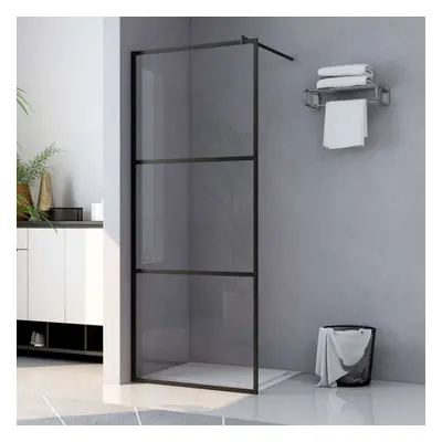 vidaXL Walk-in Shower Wall with Clear ESG Glass Black 90x195 cm Bath Enclosure