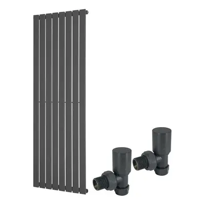 (1600 x 546mm Single) Warmehaus Flat Panel Horizontal Vertical Radiator with Angled Valves