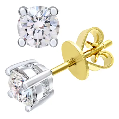 Jewelco London 18ct Yellow Gold Round 3/4ct Diamond Solitaire Stud Earrings - PE0AXL2121Y18HSI