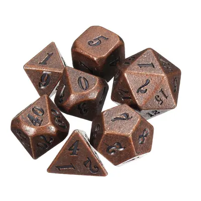 (dark brown) Antique Color Heavy Dice Set Polyhedral Dices Role Playing Games Gadget RPG