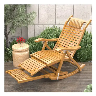 Bamboo Rocking Chair Foldable Recliner