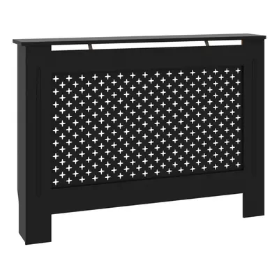 vidaXL Radiator Cover Black MDF Wood Grill Cabinet Heater Shelf Heating Unit