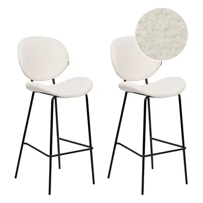 Set of Bar Chairs LUANA Boucle White