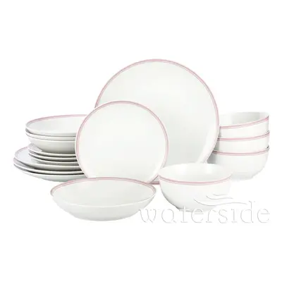 16pc St Ives Stripe Dinner Set - Pink