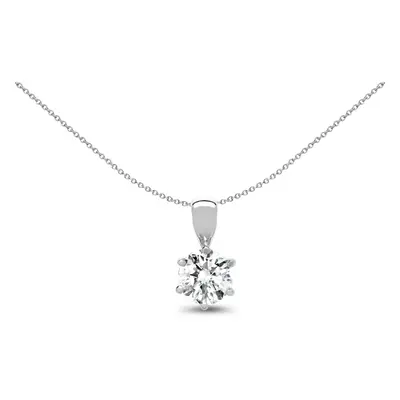 Jewelco London Ladies Solid 18ct White Gold Claw Set Round G SI1 0.15ct Diamond Solitaire Charm 