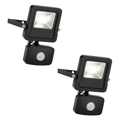 2 PACK Outdoor IP65 Automatic Floodlight - 10W Cool White LED - PIR Sensor