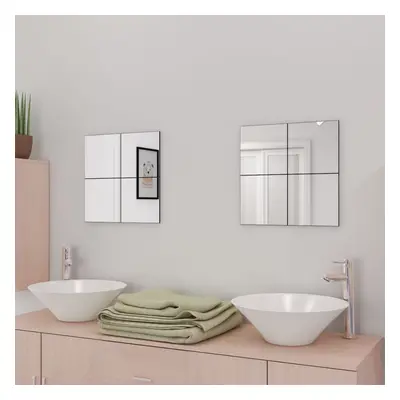 vidaXL Frameless Mirror Tiles Glass 16x20.5cm Mirrored Wall Tile Bathroom