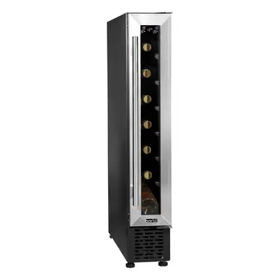 Baridi Bottle 15cm Slim Wine Cooler with Digital Touch Screen Controls, Stainless Steel - DH77