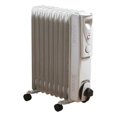 Daewoo Oil Filled Radiator 2000W Fin Portable Heater Adjustable Thermostat White