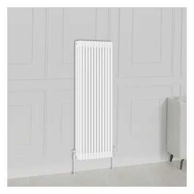 (1500x560mm-3 Column, White) NRG Traditional Radiator Horizontal Vertical Cast Iron Style Double