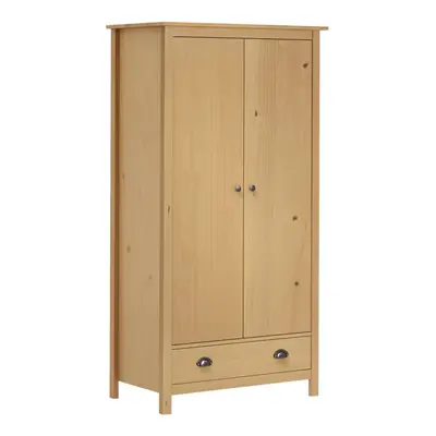 vidaXL Solid Wood Pine 2-Door Wardrobe Hill 89x50x170 cm Closet Wooden Cabinet