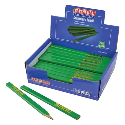 Faithfull CPDISPG80 Carpenter's Pencils Display-Green/Hard (80), Multi-Colour