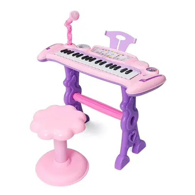 37 Key Electronic Keyboard Kids Mini Grand + Piano Stool Microphone Musical Toys