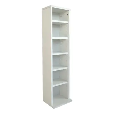 Oypla Tier White Wooden CD DVD Game Book Shelf Storage Tower Rack - Fits CDs