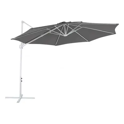 Cantilever Garden Parasol 2.95 m Dark Grey and White SAVONA II