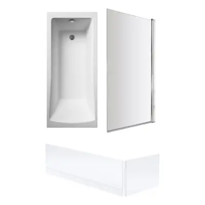 Square Single Ended Bath, Square Screen and Panels - x 700mm