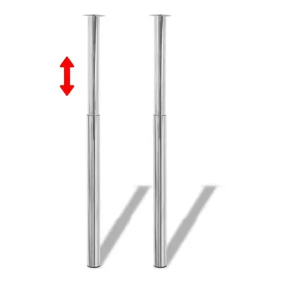 vidaXL 2x Telescopic Table Legs Chrome 710-1100mm Breakfast Bar Worktop Desk