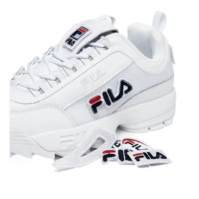 (5.5 (Adults')) FILA White Disruptor II Patches Sneakers Trainers