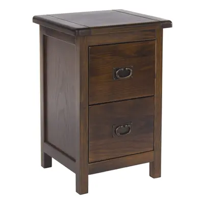 Dark Wood Bedside Cabinet Solid Pine Drawer Side Table Nightstand