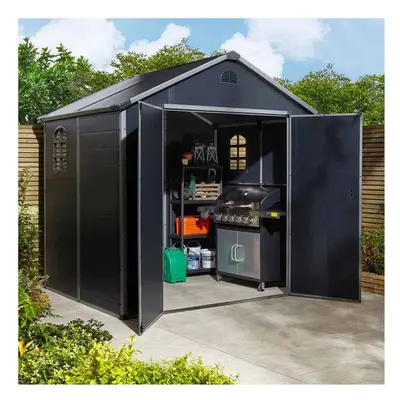 86 Airevale Plastic Apex Shed - Dark Grey