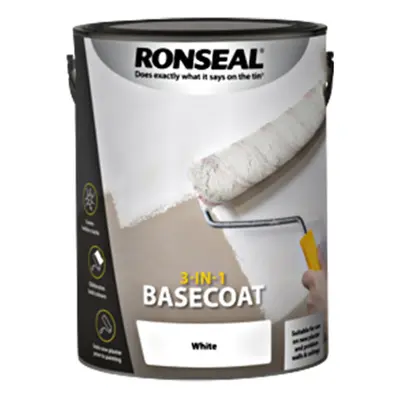 Ronseal 3-in-1 Basecoat, White - 5L