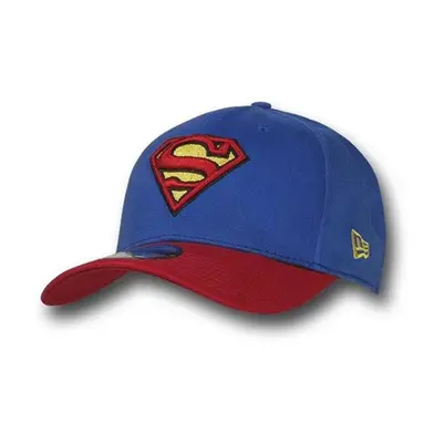 Superman capsupblured-s-m Superman Symbol Blue & Red 39Thirty Fitted Hat, Small & Medium