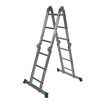 Silverline Multipurpose Ladder With Platform 3.6m 12-tread - platform multipurpose ladder silver