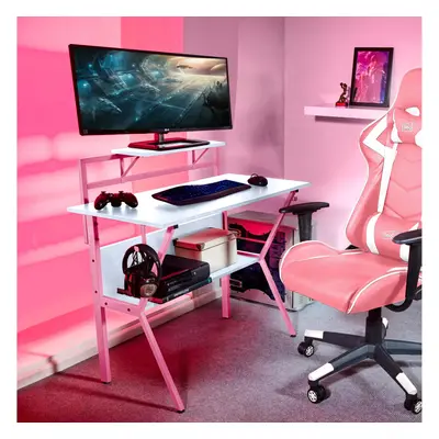 (PINK) Neo Ergonomic Tier Gaming Desk