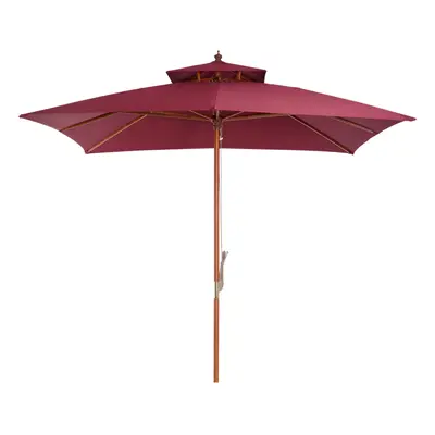 Outsunny 3M Garden Parasol Patio Bamboo Sun Umbrella Sun Shade Outdoor Canopy