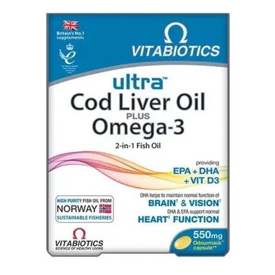 Vitabiotics Ultra Omega & Cod Liver Oil Essential Wellness Capsules 60's