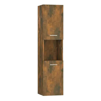 (Smoked oak) vidaXL Bathroom Cabinet Washroom Storage Shelf Laundry Cabinet Engineered Wood