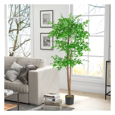 160 CM Artificial Bamboo Tree Faux Bamboo Potted with Leaves