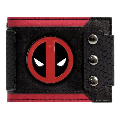 Marvel Deadpool Badge Triple Buttoned Black ID & Card BiFold Wallet