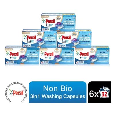 (Buy 6) Persil 3in1 Washing Capsules, Non-Bio - Washes