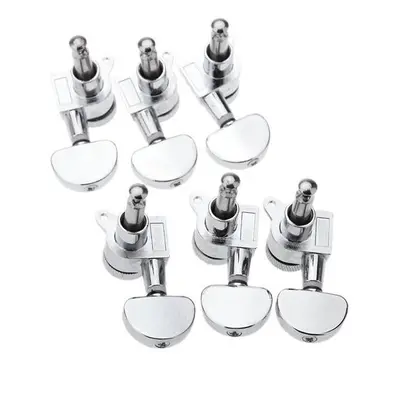 Chrome Silver Lock Guitar Tuning Pegs Tuning Heads 3R 3L For Electric Acoustic Guitar