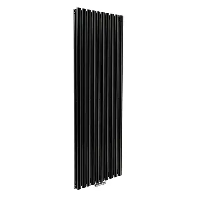 Nes Home x mm Vertical Designer Radiator Black Double Oval Tube