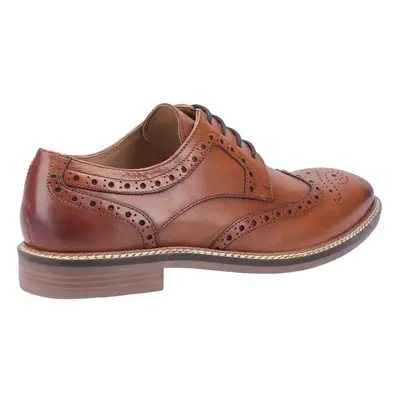 (Brown, (Adults')) Hush Puppies Bryson Leather Men's Tan Brogues Shoes