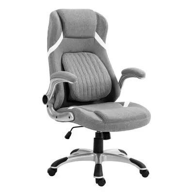 Vinsetto Fabric Office Desk Chair with Adjustable Height Tilt Function Grey