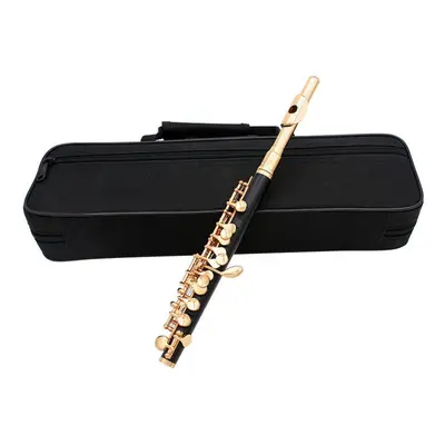 (Gold) Half-size Flute Cupronickel Silver Plated C Key Tone with Cork Grease Polish Cloth Cleani