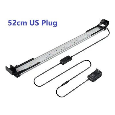 (US Plug) 52CM 48LED Aquarium Fish Tank Light High-bright Double Drainage Water Grass Lamp