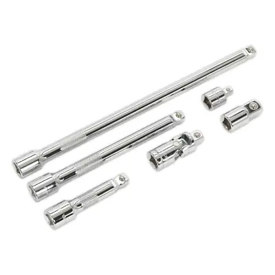 6 Pc Wobble / Rigid Extension Bar Set - 3/8" Sq Drive - Adaptors & Joint